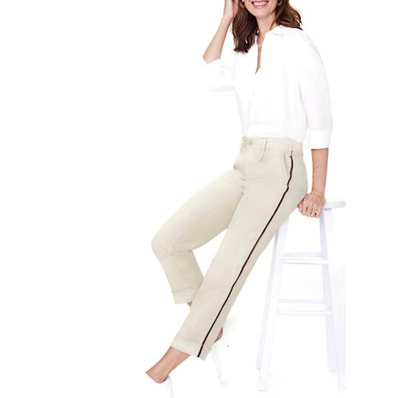 NYDJ Straight Ankle Chino Pants With Cuff in Stretch Twill - Picture 1 of 16